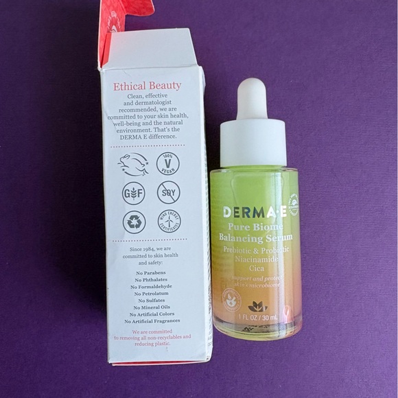 New Derma E Pure Biome Balancing Serum 1 Oz. Prebiotic & Probiotic Exp. 4/2026 - Picture 5 of 7